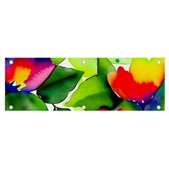 Watercolor Flowers Leaves Foliage Nature Floral Spring Banner And Sign 6  X 2  by Maspions