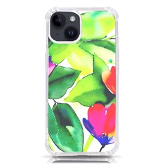 Watercolor Flowers Leaves Foliage Nature Floral Spring Iphone 14 Tpu Uv Print Case