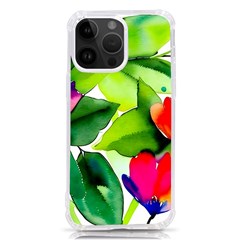 Watercolor Flowers Leaves Foliage Nature Floral Spring Iphone 14 Pro Max Tpu Uv Print Case by Maspions