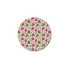 Flowers Leaves Roses Pattern Floral Nature Background Golf Ball Marker (4 Pack)