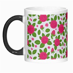 Flowers Leaves Roses Pattern Floral Nature Background Morph Mug