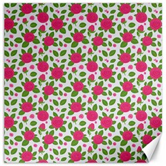 Flowers Leaves Roses Pattern Floral Nature Background Canvas 12  X 12 