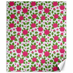 Flowers Leaves Roses Pattern Floral Nature Background Canvas 20  X 24 