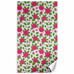 Flowers Leaves Roses Pattern Floral Nature Background Canvas 40  X 72 