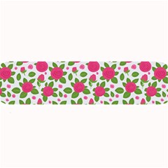 Flowers Leaves Roses Pattern Floral Nature Background Large Bar Mat