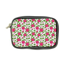 Flowers Leaves Roses Pattern Floral Nature Background Coin Purse