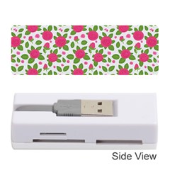 Flowers Leaves Roses Pattern Floral Nature Background Memory Card Reader (stick)