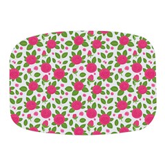 Flowers Leaves Roses Pattern Floral Nature Background Mini Square Pill Box