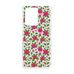 Flowers Leaves Roses Pattern Floral Nature Background Samsung Galaxy S20 Ultra 6 9 Inch Tpu Uv Case