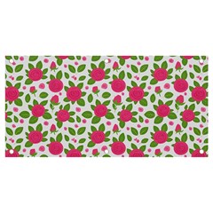 Flowers Leaves Roses Pattern Floral Nature Background Banner And Sign 4  X 2 