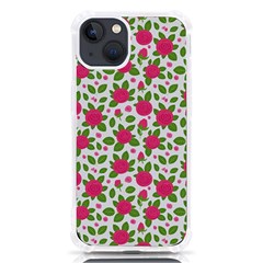 Flowers Leaves Roses Pattern Floral Nature Background Iphone 13 Tpu Uv Print Case