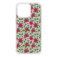 Flowers Leaves Roses Pattern Floral Nature Background Iphone 13 Pro Tpu Uv Print Case