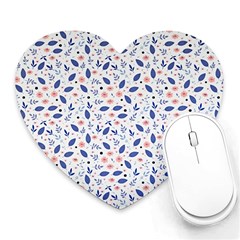 Background Pattern Floral Leaves Flowers Heart Mousepad