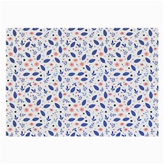 Background Pattern Floral Leaves Flowers Large Glasses Cloth (2 Sides)