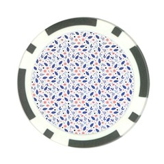 Background Pattern Floral Leaves Flowers Poker Chip Card Guard