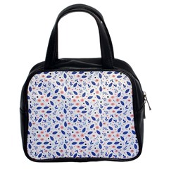 Background Pattern Floral Leaves Flowers Classic Handbag (two Sides)