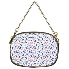 Background Pattern Floral Leaves Flowers Chain Purse (two Sides)