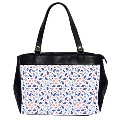 Background Pattern Floral Leaves Flowers Oversize Office Handbag (2 Sides)