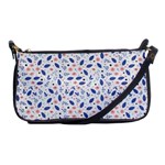 Background Pattern Floral Leaves Flowers Shoulder Clutch Bag Front