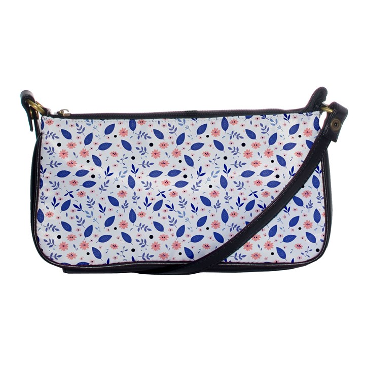 Background Pattern Floral Leaves Flowers Shoulder Clutch Bag