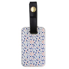 Background Pattern Floral Leaves Flowers Luggage Tag (one Side)