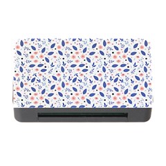 Background Pattern Floral Leaves Flowers Memory Card Reader With Cf