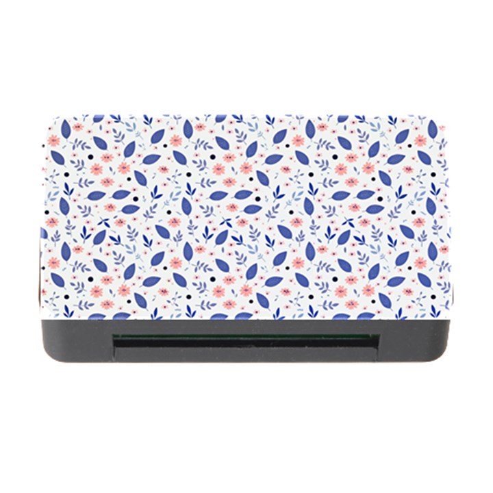 Background Pattern Floral Leaves Flowers Memory Card Reader with CF