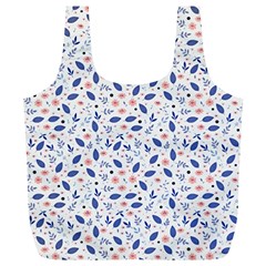 Background Pattern Floral Leaves Flowers Full Print Recycle Bag (xl)