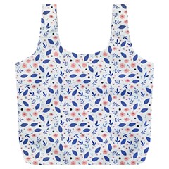 Background Pattern Floral Leaves Flowers Full Print Recycle Bag (xxl)