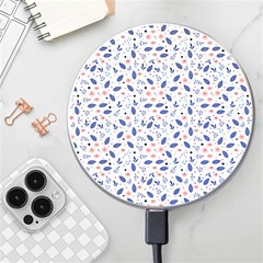 Background Pattern Floral Leaves Flowers Wireless Fast Charger(white) by Maspions