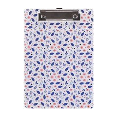 Background Pattern Floral Leaves Flowers A5 Acrylic Clipboard