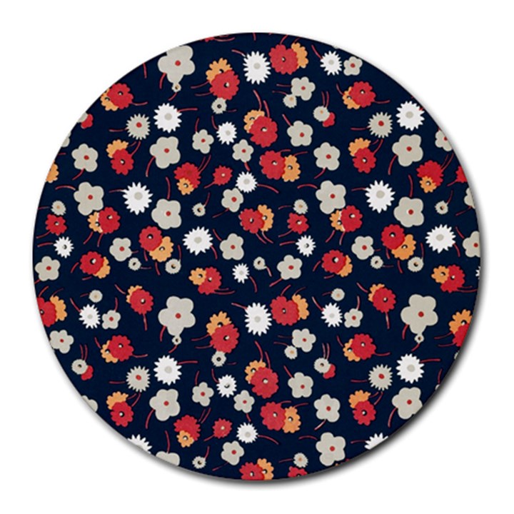 Flowers Pattern Floral Antique Floral Nature Flower Graphic Round Mousepad