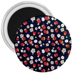 Flowers Pattern Floral Antique Floral Nature Flower Graphic 3  Magnets