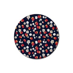 Flowers Pattern Floral Antique Floral Nature Flower Graphic Rubber Coaster (round) by Maspions