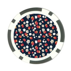 Flowers Pattern Floral Antique Floral Nature Flower Graphic Poker Chip Card Guard (10 Pack)