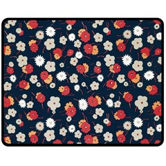 Flowers Pattern Floral Antique Floral Nature Flower Graphic Fleece Blanket (medium)