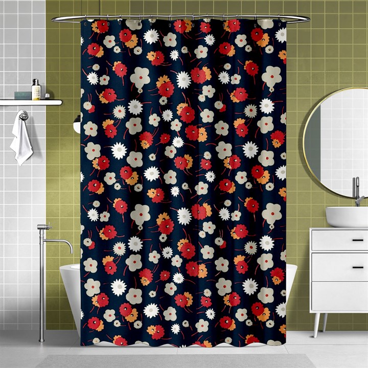 Flowers Pattern Floral Antique Floral Nature Flower Graphic Shower Curtain 48  x 72  (Small) 