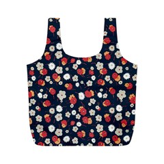 Flowers Pattern Floral Antique Floral Nature Flower Graphic Full Print Recycle Bag (m) by Maspions