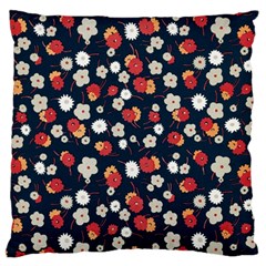 Flowers Pattern Floral Antique Floral Nature Flower Graphic Large Premium Plush Fleece Cushion Case (two Sides)