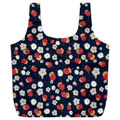 Flowers Pattern Floral Antique Floral Nature Flower Graphic Full Print Recycle Bag (xxl) by Maspions