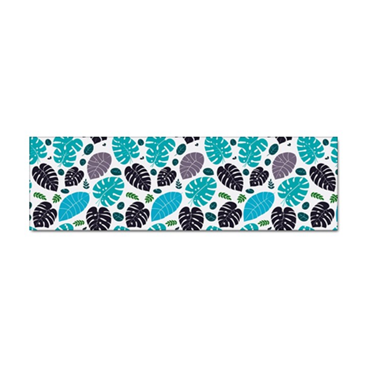 Leaves Monstera Pattern Nature Blue Purple Mauve Flora Sticker (Bumper)