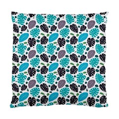 Leaves Monstera Pattern Nature Blue Purple Mauve Flora Standard Cushion Case (one Side)