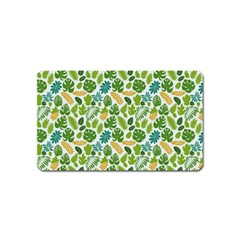 Leaves Tropical Background Pattern Green Botanical Texture Nature Foliage Magnet (name Card) by Maspions