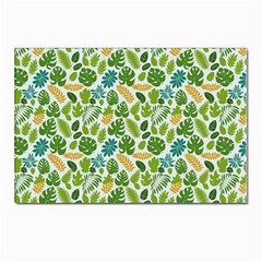 Leaves Tropical Background Pattern Green Botanical Texture Nature Foliage Postcards 5  X 7  (pkg Of 10)