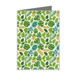 Leaves Tropical Background Pattern Green Botanical Texture Nature Foliage Mini Greeting Card Left