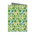 Leaves Tropical Background Pattern Green Botanical Texture Nature Foliage Mini Greeting Card Right