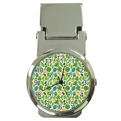 Leaves Tropical Background Pattern Green Botanical Texture Nature Foliage Money Clip Watches