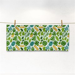 Leaves Tropical Background Pattern Green Botanical Texture Nature Foliage Hand Towel