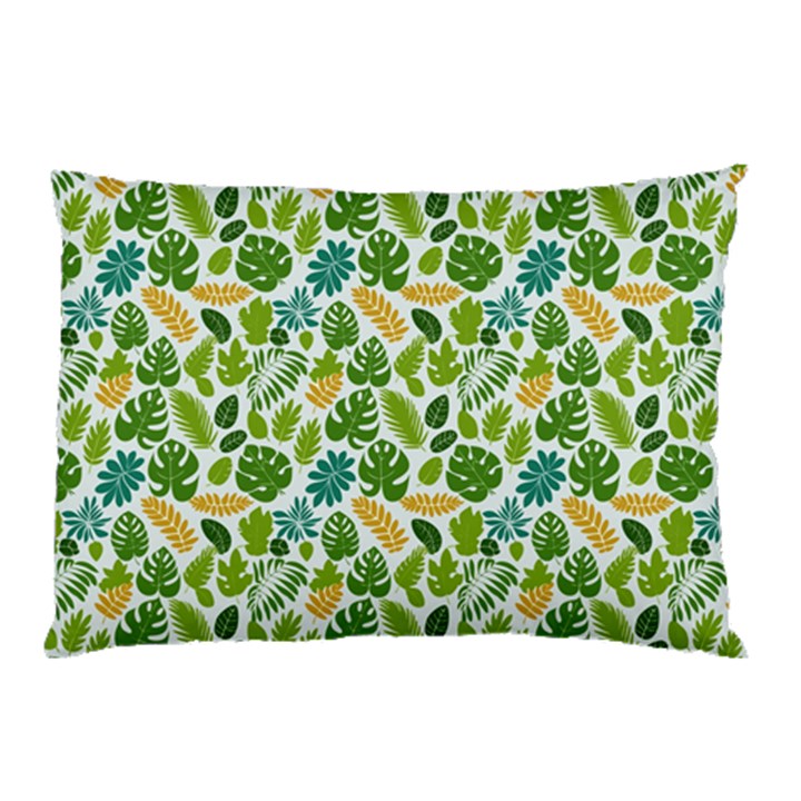 Leaves Tropical Background Pattern Green Botanical Texture Nature Foliage Pillow Case