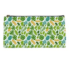 Leaves Tropical Background Pattern Green Botanical Texture Nature Foliage Pencil Case